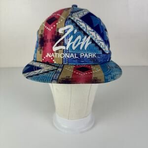 Vintage Zion National Park Snapback Hat Cap Retro